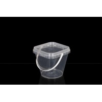 850 ml Plastic Container (round on the bottom and square on the top)