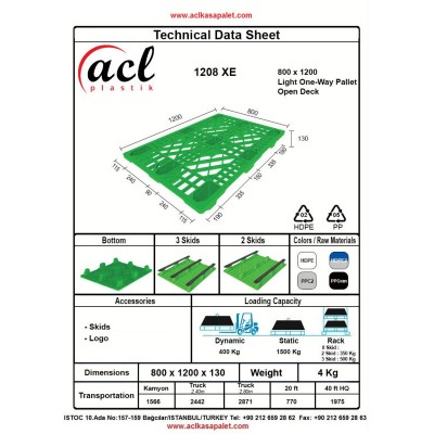 80 X 120 XE ONE WAY NESTABLE PLASTIC PALLET